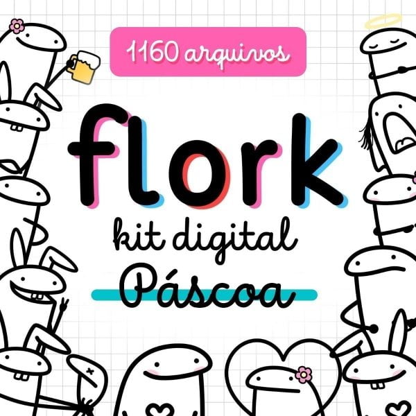 Kit Digital Flork Páscoa Pack 1160 Arquivos Imagens Arte Png