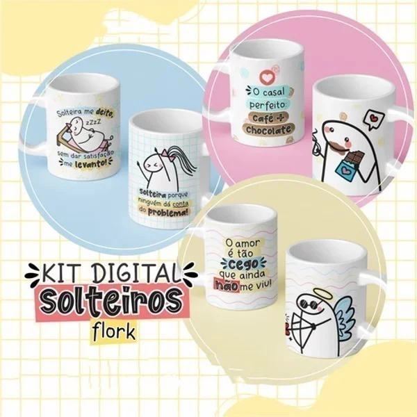 Kit Digital Flork Solteiros Artes Frases E Ilustrações Png 4 Kit Digital Flork Solteiros Artes Frases E Ilustrações Png