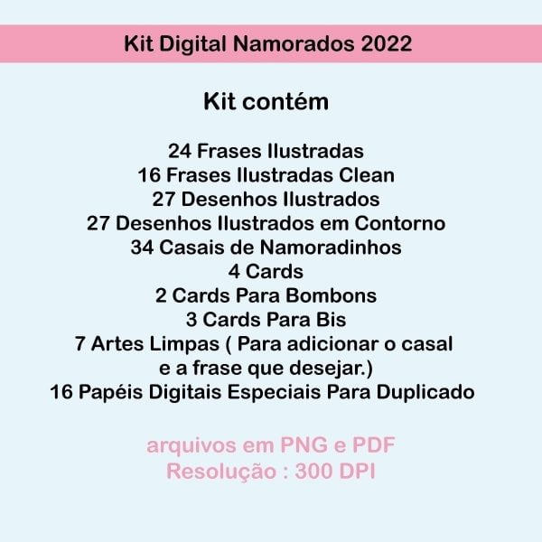 Kit Digital Namorados Pack Ilustrações Cliparts Png Frases