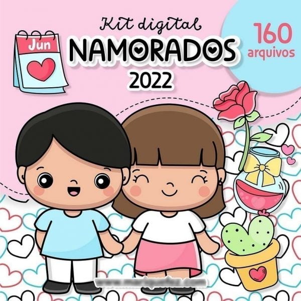 Kit Digital Namorados Pack Ilustrações Cliparts Png Frases