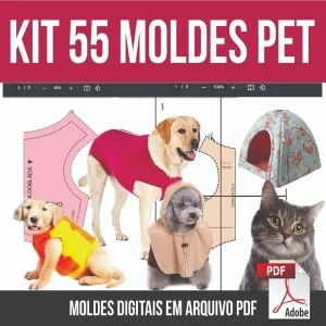 Kit Roupinhas Pet Cachorro Gato 55 Moldes + Roupas Cirurgica