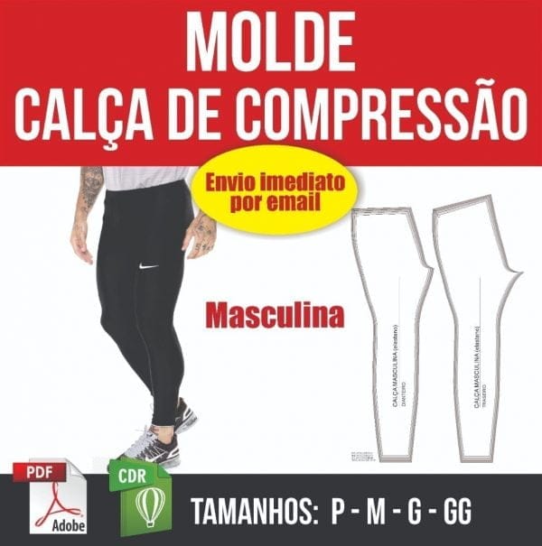 Modelagem Calça Legging Masculina - Compressão Pdf E Corel