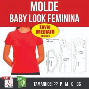Molde Baby Look Tradicional Feminina Manga Curta Pdf E Corel 6 Molde Baby Look Tradicional Feminina Manga Curta Pdf E Corel