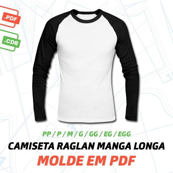 Molde Camiseta Raglan Masculina Manga Longa Pp Ao Egg