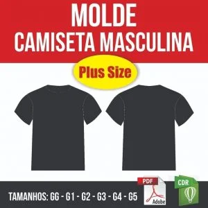 Molde Camiseta Tradicional Masculina Plus Size Em Pdf
