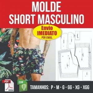 Molde Modelagem Short Masculino Estilo Mauricinho - Digital