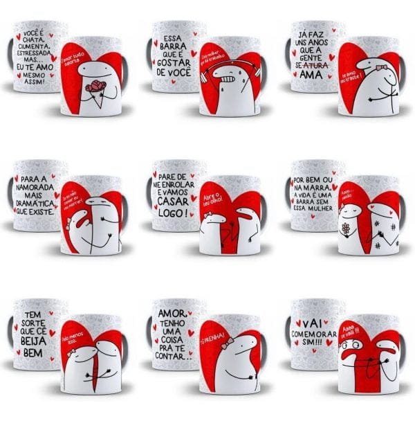 Pack 18 Estampas Caneca Dia Dos Namorados Flork Arquivos Png