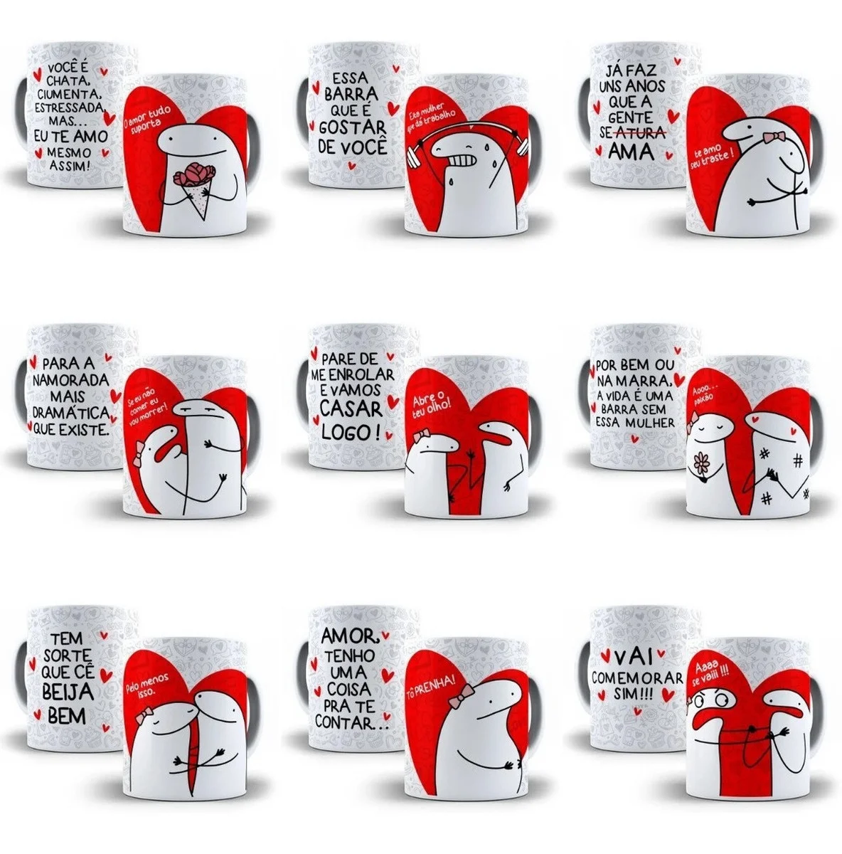 Pack 18 Estampas Caneca Dia Dos Namorados Flork Arquivos Png