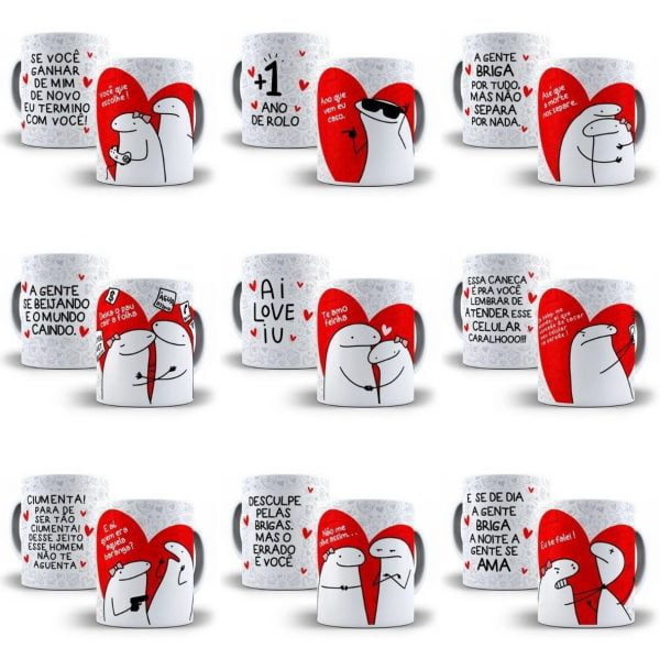 Pack 18 Estampas Caneca Dia Dos Namorados Flork Arquivos Png