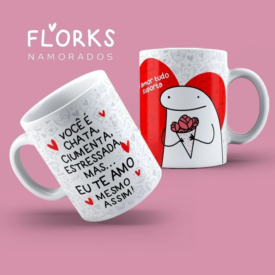 Pack 18 Estampas Caneca Dia Dos Namorados Flork Arquivos Png