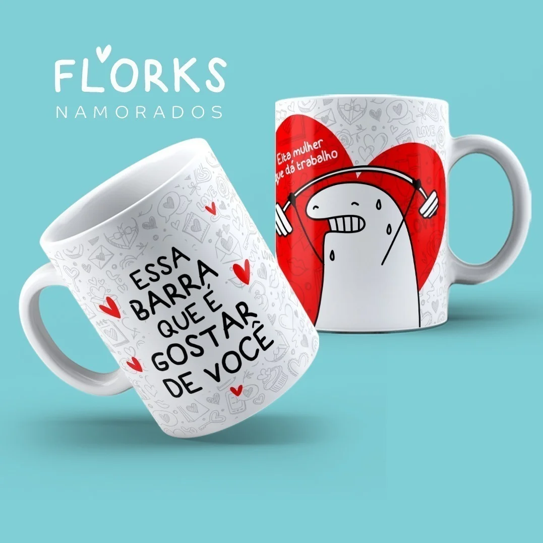 Pack 18 Estampas Caneca Dia Dos Namorados Flork Arquivos Png