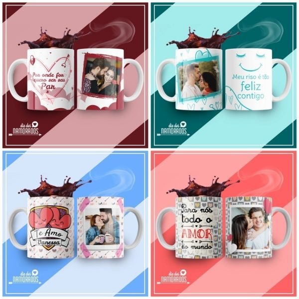 Pack Artes Estampas Caneca Dia Dos Namorados +500 Arquivos