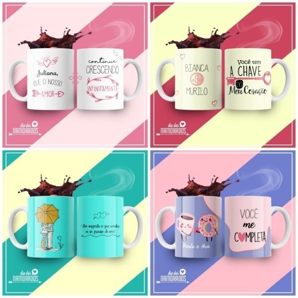 Pack Artes Estampas Caneca Dia Dos Namorados +500 Arquivos