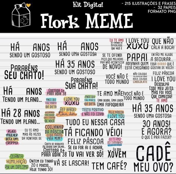 Pack Artes Flork Bento Meme Png +240 Arquivo Caneca Camiseta