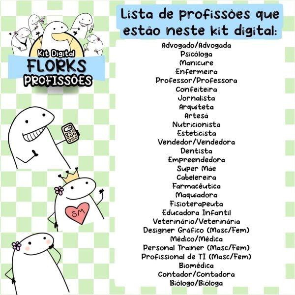 Pack Digital + 200 Arquivos Flork Profissões Figuras Frases