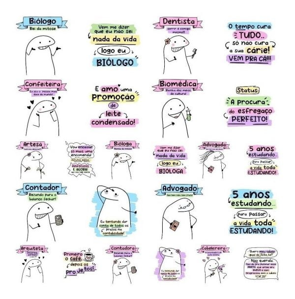 Pack Digital + 200 Arquivos Flork Profissões Figuras Frases