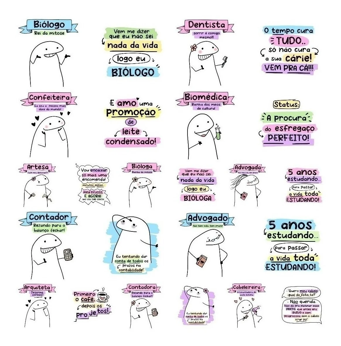 Pack Digital + 200 Arquivos Flork Profissões Figuras Frases