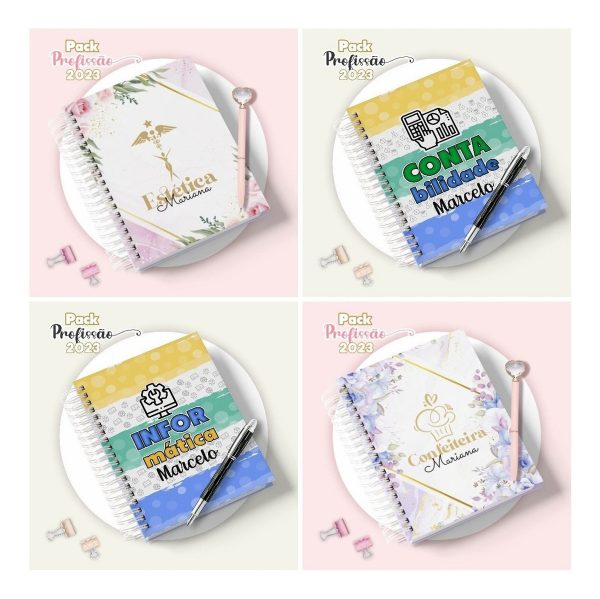 Pack Digital Agendas Profissões Planner Capa Miolo + Caneca