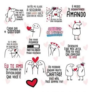 Pack Flork Bentô Dia Dos Namorados Png + 230 Arquivos Frases