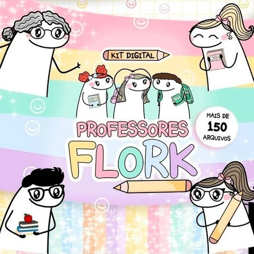 Pack Flork Professores Caneca Camiseta Ilustrações Frases