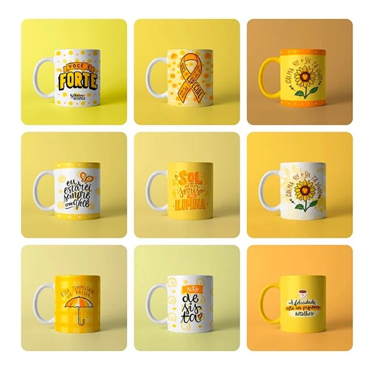 Pacote Artes Caneca Sublimação Setembro Amarelo Motivacional 2 Pacote Artes Caneca Sublimação Setembro Amarelo Motivacional