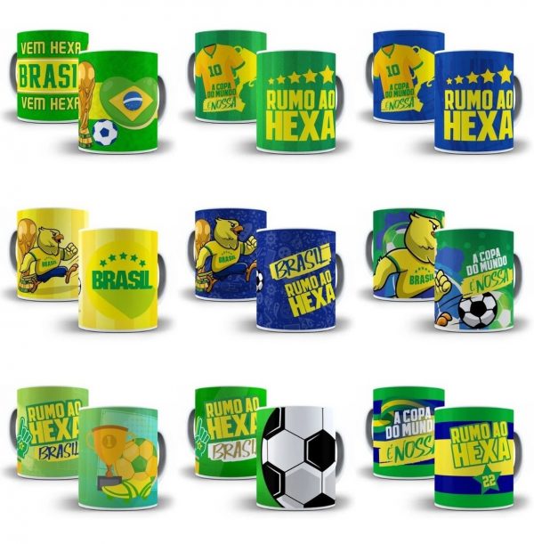 Pacote Estampar Caneca Artes Da Copa Brasil Qatar 2022 Corel