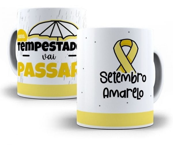 Pacote Estampas Caneca Flork Sublimação Setembro Amarelo Png