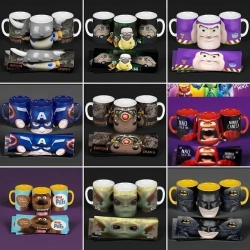 Pacote Premium De Artes 3d Para Canecas (arquivo Digital)