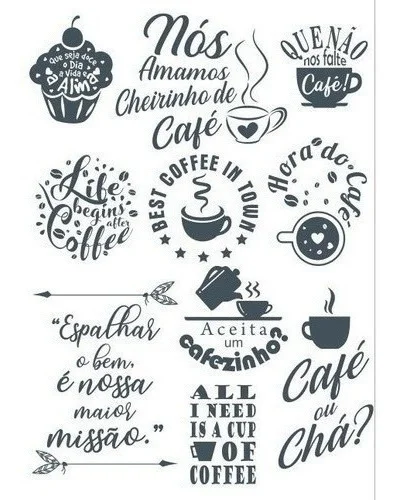 Pacote Vetores Frases Cozinha Cafe Adesivos Lase Router Cnc