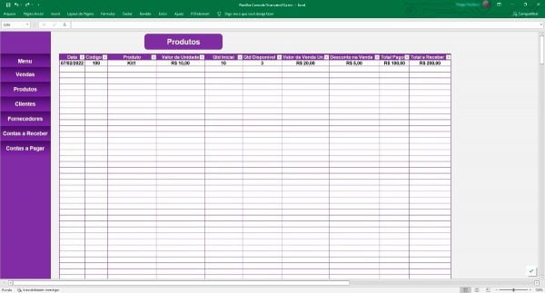 Planilha Controle Financeiro Cadastro De Clientes E Vendas