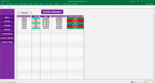 Planilha Controle Financeiro Cadastro De Clientes E Vendas