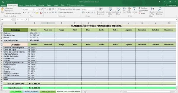 Planilha Controle Financeiro Com Aviso De Vencimento