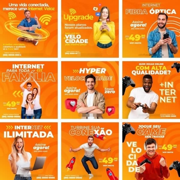 Templates Editáveis Em Corel Provedor De Internet Feed Post