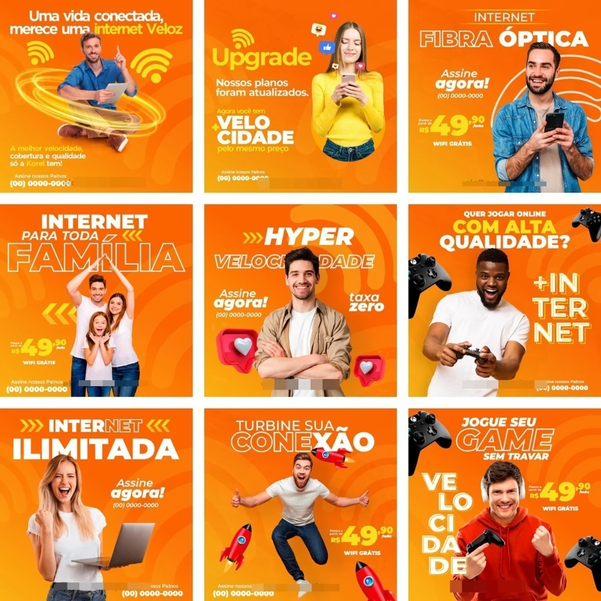 Templates Editáveis Em Corel Provedor De Internet Feed Post