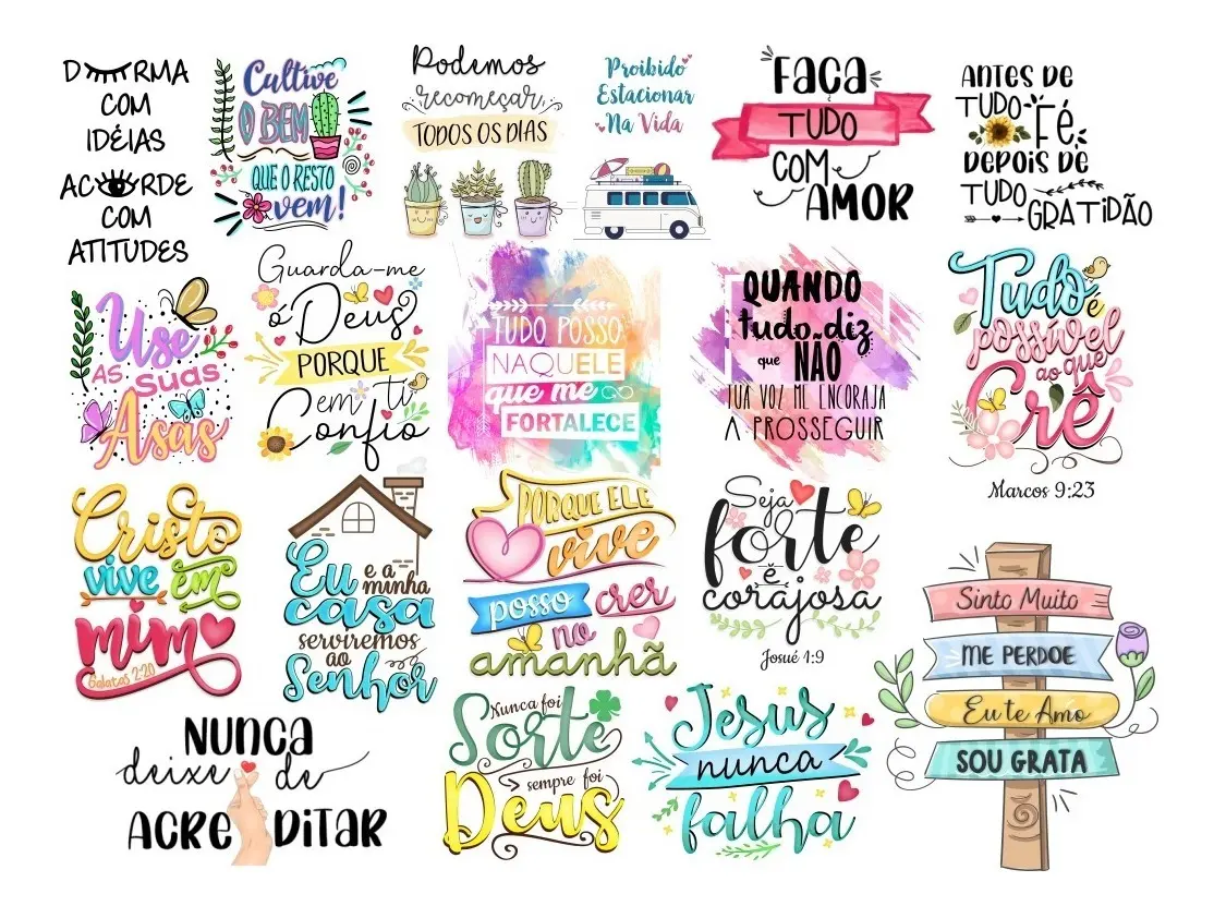 Kit Arquivos Digitais Lettering Frases Motivacionais Png 1 Kit Arquivos Digitais Lettering Frases Motivacionais Png