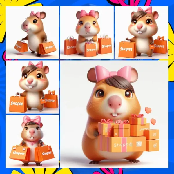 Kit de Arte Digital Capivara Shopee: Criatividade em PNG - Imagem 2