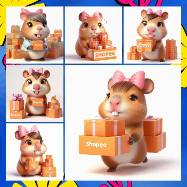 Kit de Arte Digital Capivara Shopee: Criatividade em PNG - Imagem 3