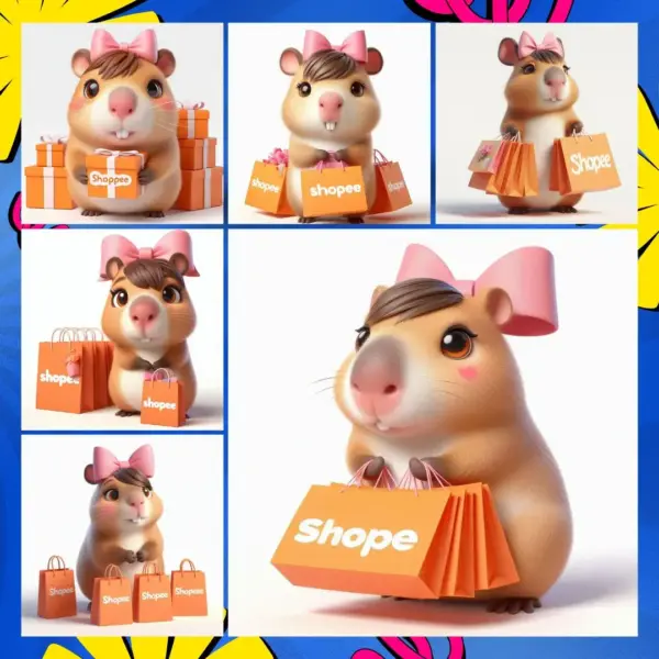 Kit de Arte Digital Capivara Shopee: Criatividade em PNG - Imagem 4