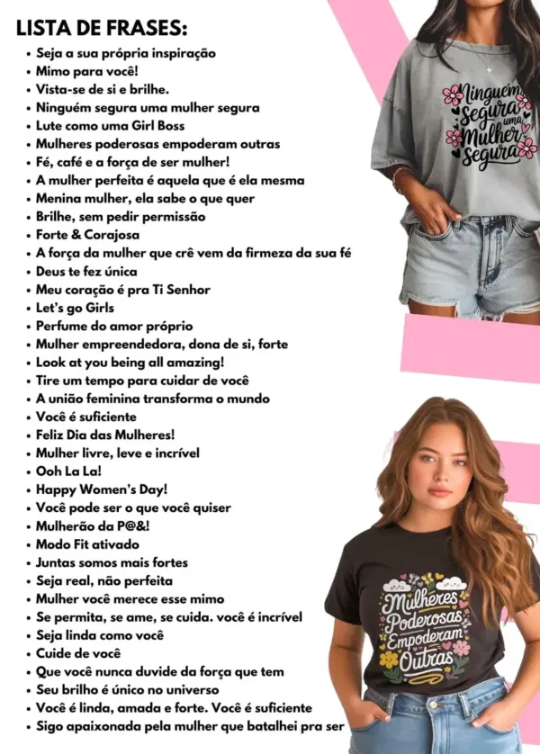 Kit Digital Frases Fortes para Presente Dia das Mulheres - Imagem 2