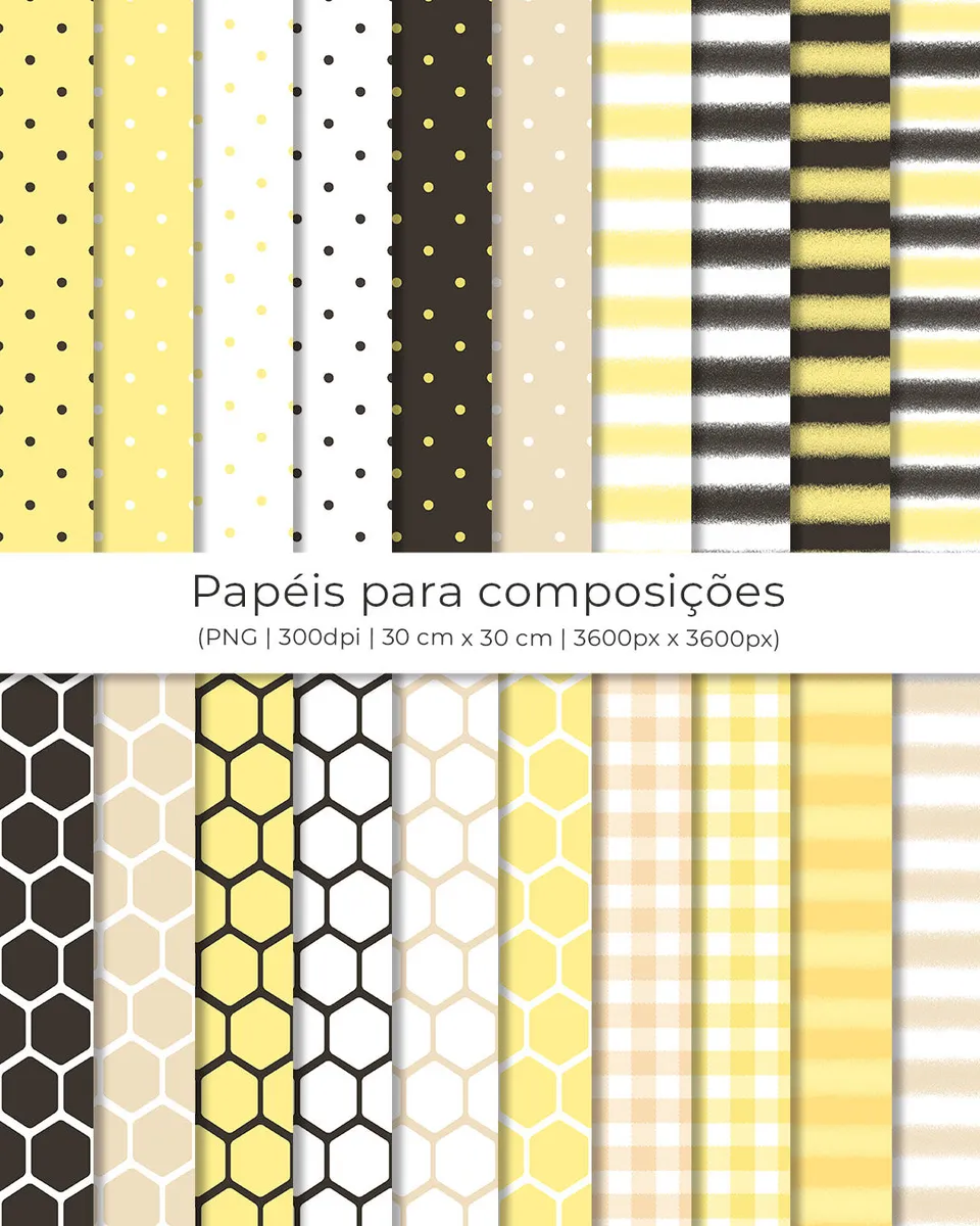 Arquivos PNG Abelhinhas para Projetos de Papercraft e Scrapbook 6 Arquivos PNG Abelhinhas para Projetos de Papercraft e Scrapbook - Imagem 6