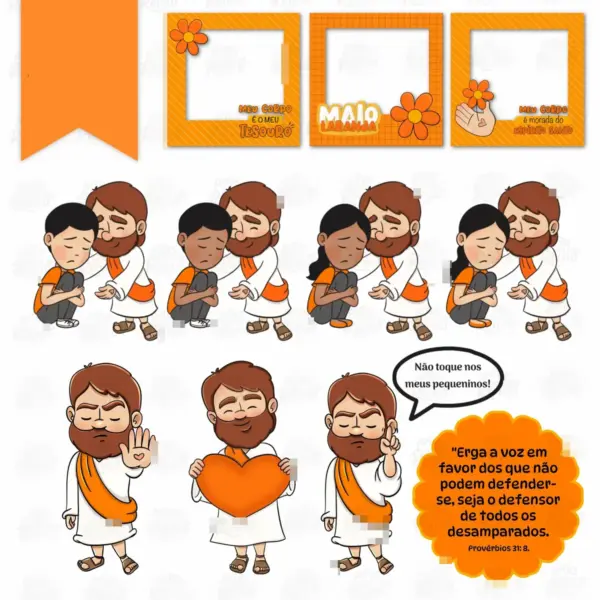 Kit Digital Maio Laranja com Elementos para Paper Crafts - Imagem 2