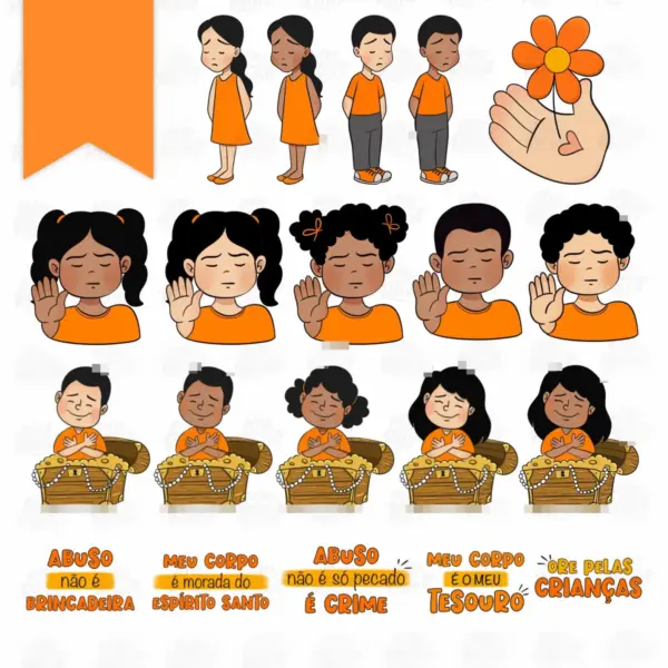 Kit Digital Maio Laranja com Elementos para Paper Crafts - Imagem 3