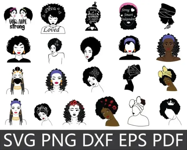Kit Celebração Afro PNG Arte Digital para Sublimação e Scrapbook - Imagem 2