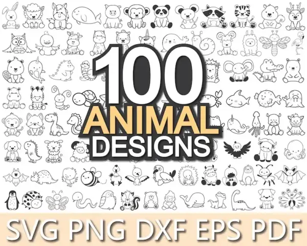 Kit de Contornos Animais PNG Corte Preciso para Personalizados