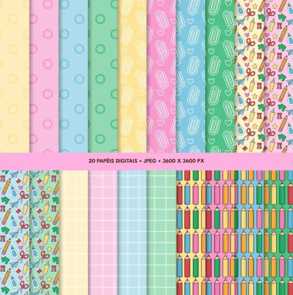 Kit Digital Material Escolar PNG para Personalizados - Imagem 4
