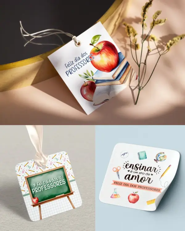Tag Quadrada 6cm Presente Professor Personalizado Digital - Imagem 3