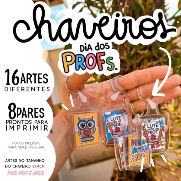 Arquivo Para Imprimir Chaveiro Profs Dia dos Professores