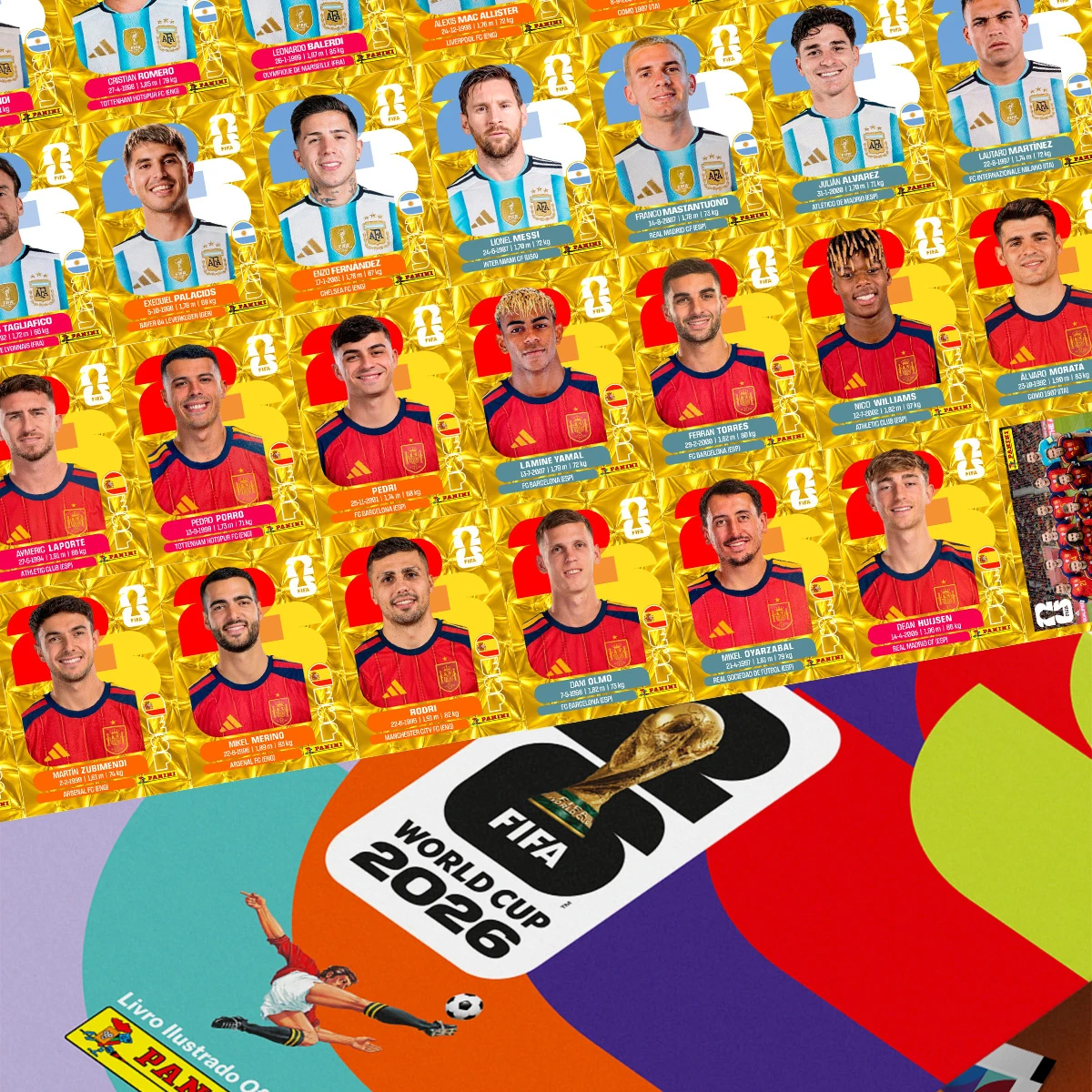PDF +980 Figurinhas Copa do Mundo 2026 Douradas p/ Imprimir 1 PDF +980 Figurinhas Copa do Mundo 2026 Douradas p/ Imprimir