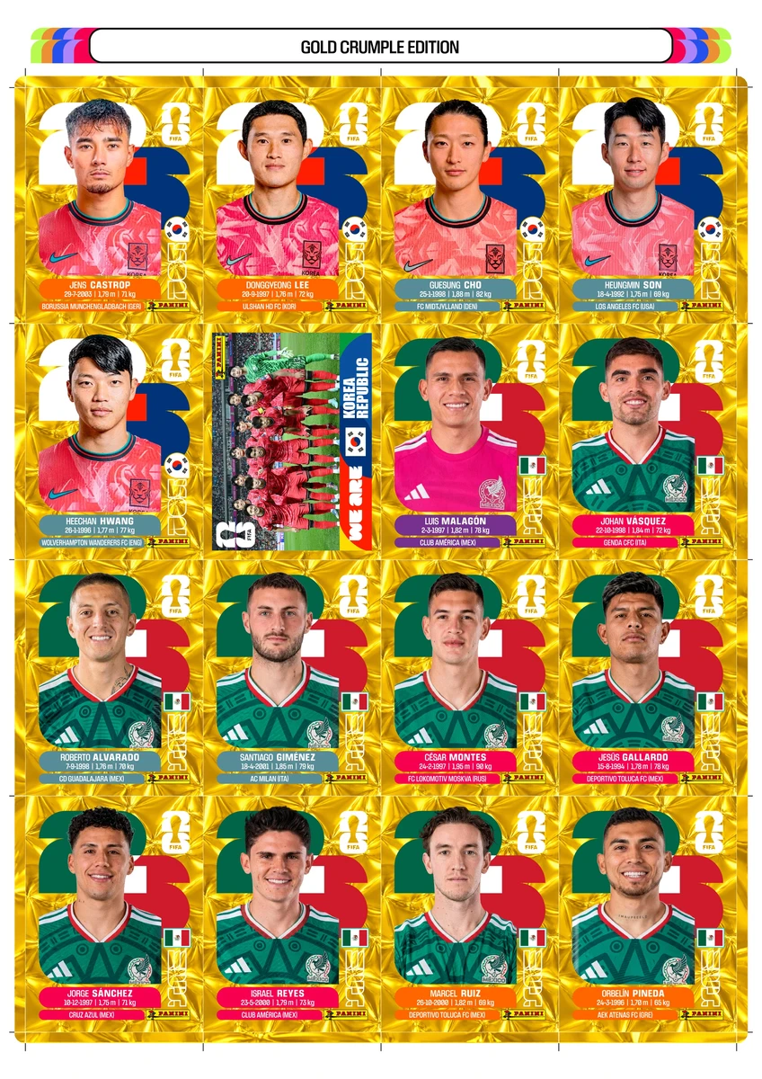 PDF +980 Figurinhas Copa do Mundo 2026 Douradas p/ Imprimir 3 PDF +980 Figurinhas Copa do Mundo 2026 Douradas p/ Imprimir - Imagem 3