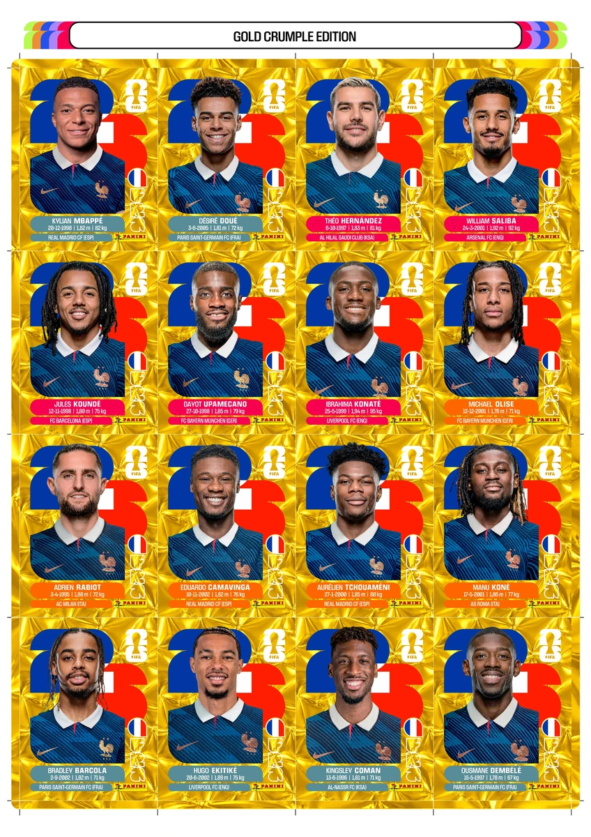 PDF +980 Figurinhas Copa do Mundo 2026 Douradas p/ Imprimir 5 PDF +980 Figurinhas Copa do Mundo 2026 Douradas p/ Imprimir - Imagem 5